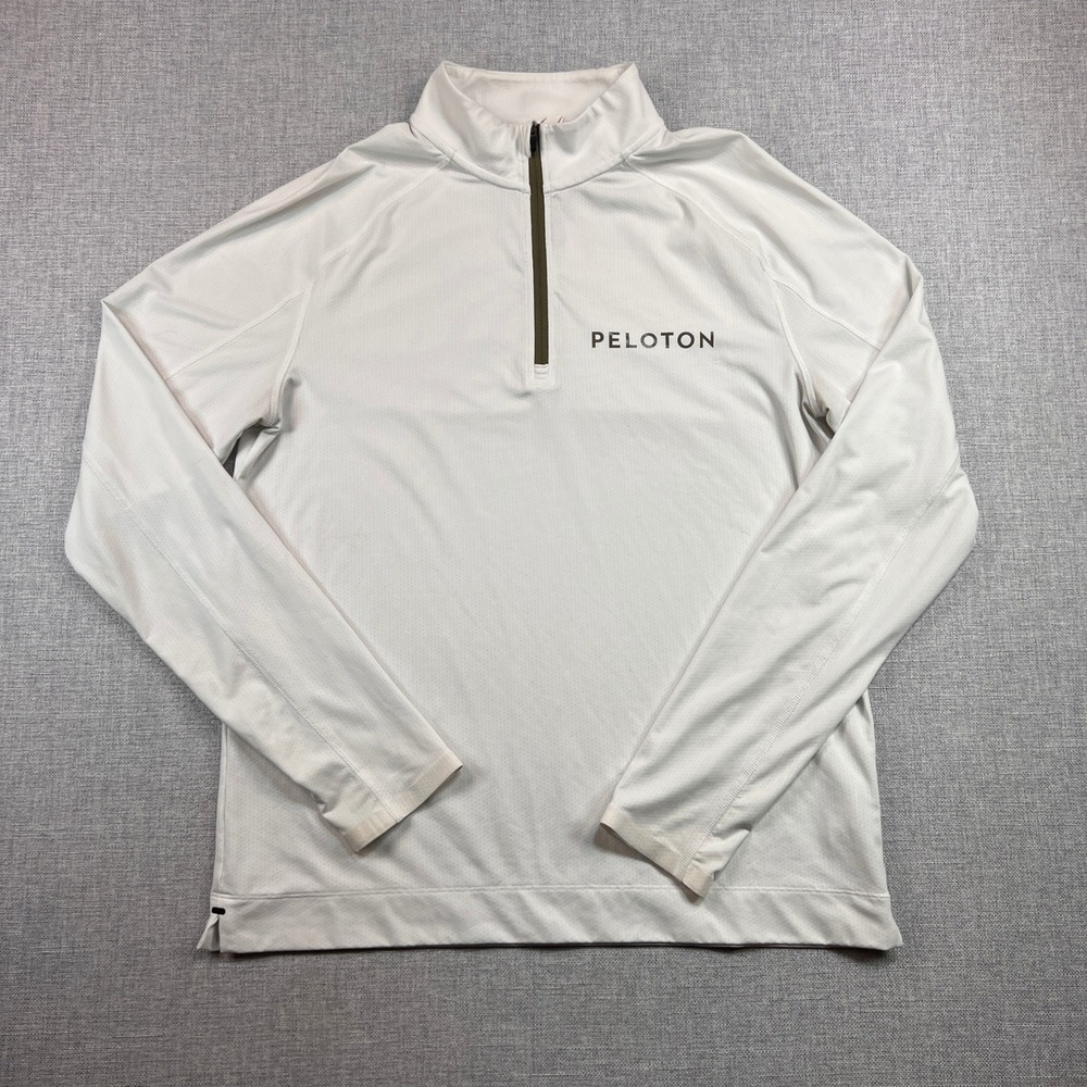 Rhone x Peloton Half Zip Pullover Men Medium White Athleisure Training Running